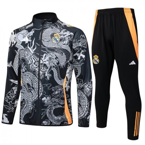 Real Madrid Dragon Teplákové Soupravy 2024-25 Černá Real Madrid Dragon Teplákové Soupravy 2024-25 Černá